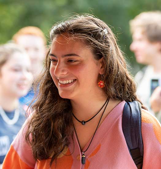 Student on campus quad