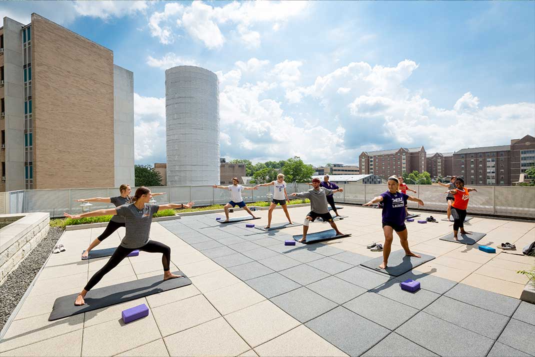 WCU Studnets doing yoga