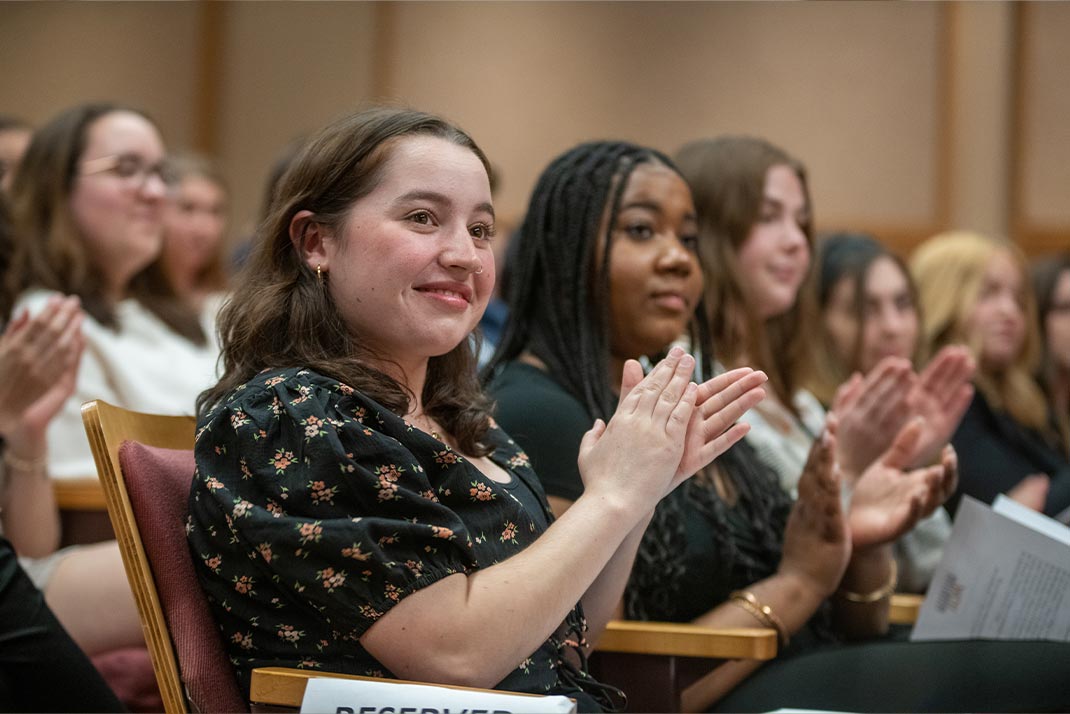 
						 Honors College students at Seminar 
					