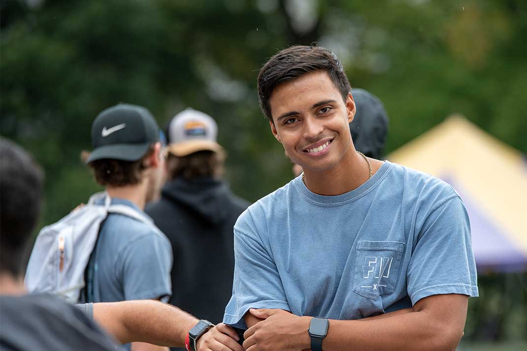 Close up of student smiling